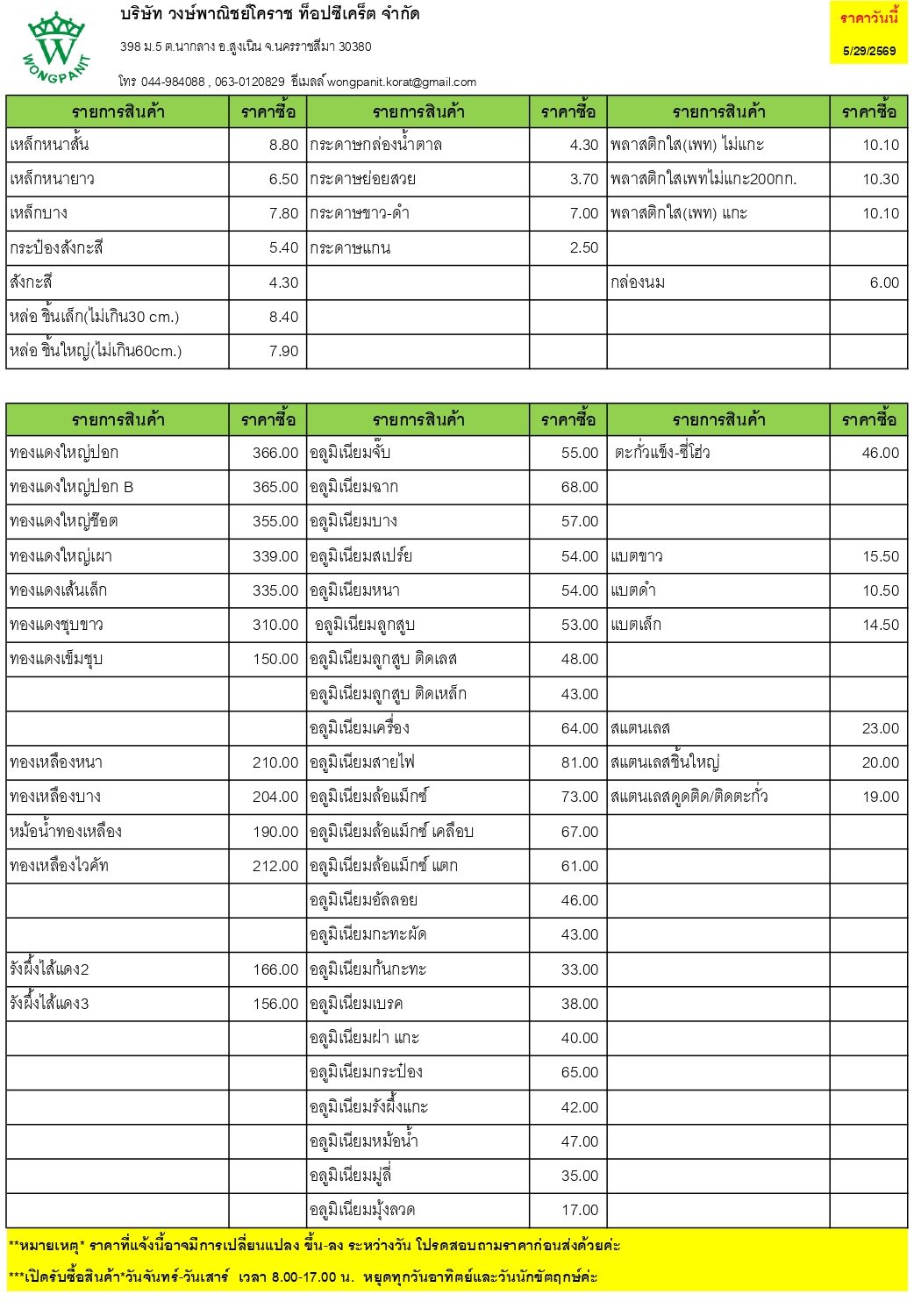 เมื่อวันศุกร์ที่ 29 พฤษภาคม 2569 ถึงปัจจุบัน